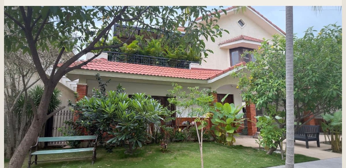 A home and garden in one of the Bengaluru communities Elderworld serves
